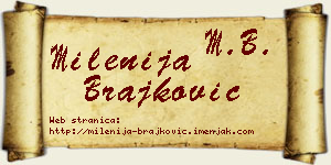 Milenija Brajković vizit kartica
